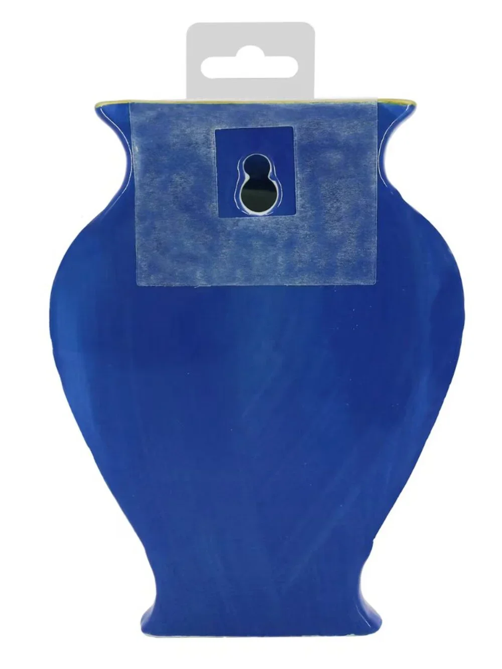 Jonathan Adler Geometric Ceramic Wall Pocket Vase, Glossy Blue/Turquoise NEW MCM